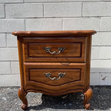 Antique Nightstand French Provincial 2 Drawer Wood Bedside Table Vintage Bedroom Storage Hollywood Regency Rococo Baroque CUSTOM PAINT AVAIL 