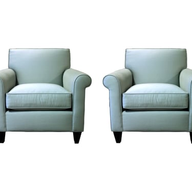 Contemporary Pair of Baker Elements Club Arm Chairs 