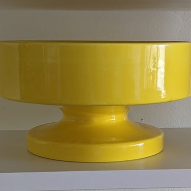 Rare Royal Haeger Solid Yellow Modern Pedestal Bowl by Alrun Guest 