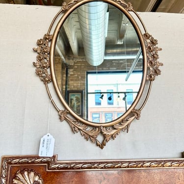Antique floral metal mirror for pick up only approx 25x19