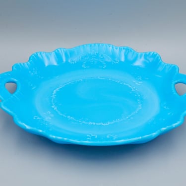 Dithridge Blue Opal Ware Double Handle Bureau Tray | Antique Milk Glass Utility Vanity Tray 