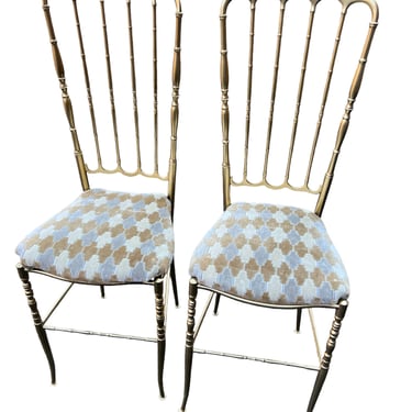 Vintage tall brass chiavari chairs 