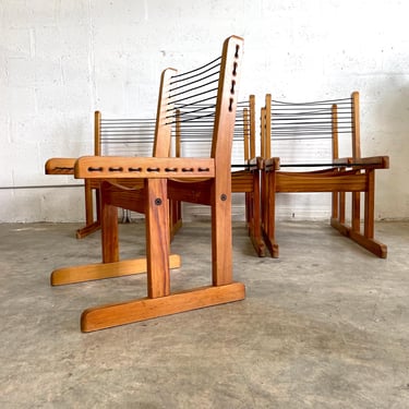 Set of 6 Hunting Chairs in Pine by Torbjørn Afdal for Bruksbo, Mid Century 