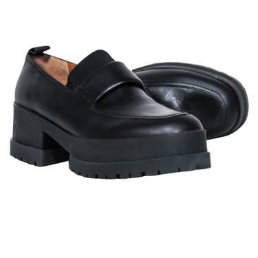 Clergerie Paris - Black Leather Platform Loafers Sz 10