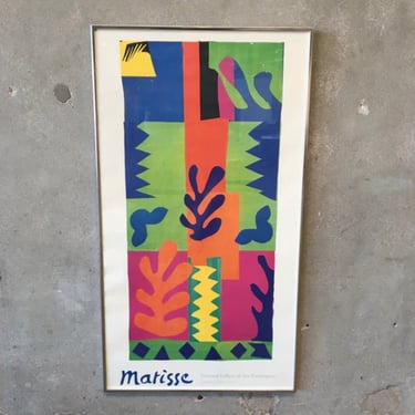 Local Long Beach LA Pick Up - Vintage 1977 Matisse National Gallery Exhibition Large Print 40 x 22  - Cut Out Shapes Colorful Modern Art 