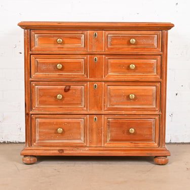 Henredon Spanish Colonial Carved Solid Pine Commode or Chest of Drawers