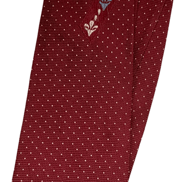 50s Dark Red Mini Dot Necktie Rayon Tie By Haband