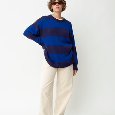 The Cotton Knit Stripe Crewneck Sweater