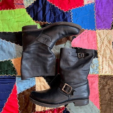 FRYE Black Leather Boots | Vintage Boots | Cowboy Southwestern | Size 8 