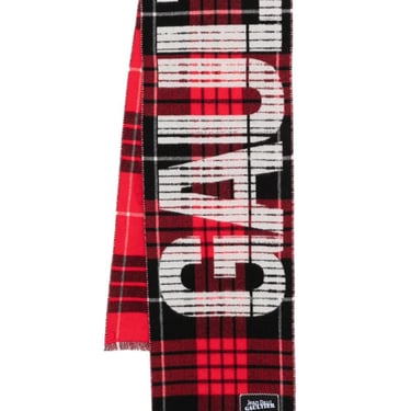 Jean Paul Gaultier Unisex Tartan Wool Scarf With "Gaultier" Logo