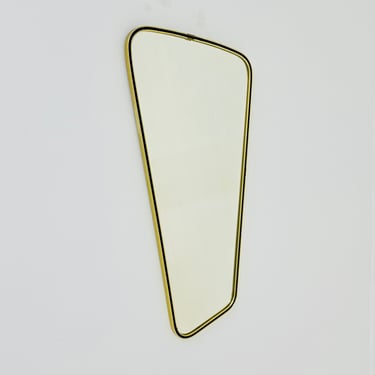 Mid century wall mirror brass framed with black edging 1950s 