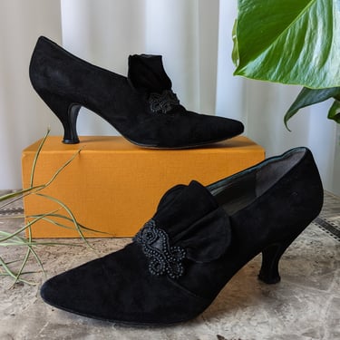 90s Peter Fox Witchy Suede Heels