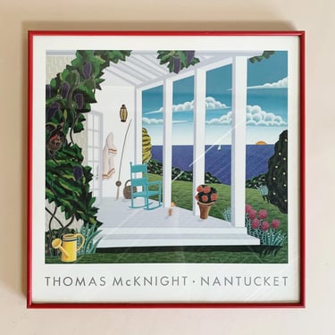THOMAS MCKNIGHT LITHOGRAPH // Rare 1994 Mustique Pavillion Print