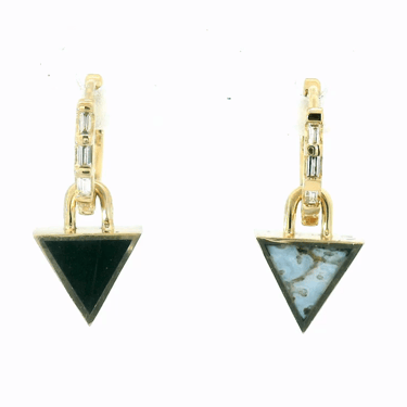 3-In-1 Reversible Giza Earrings - Black & White Dinosaur Bone