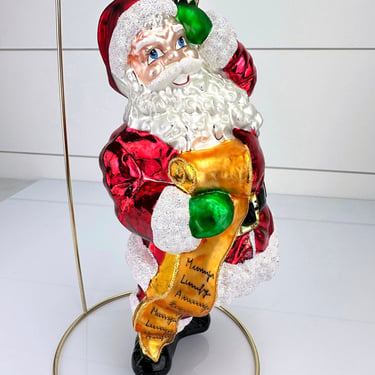 Vintage Christopher Radko New BIG NICKS REVIEW Blown Glass Christmas Ornament 