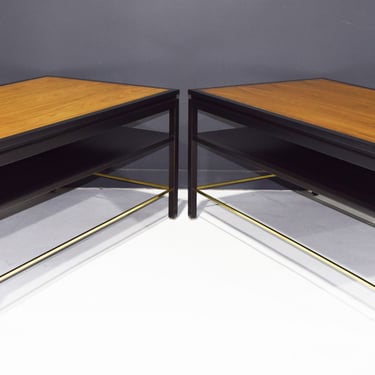 Edward Wormley for Dunbar Cocktail Table with Brass Stretcher, 1950s