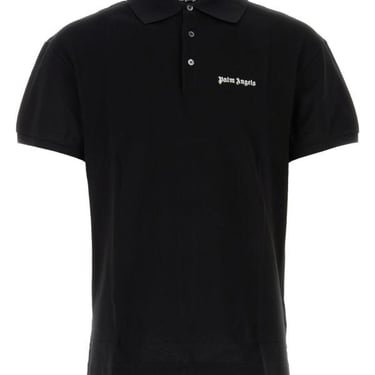 Palm Angels Man Black Piquet Polo Shirt