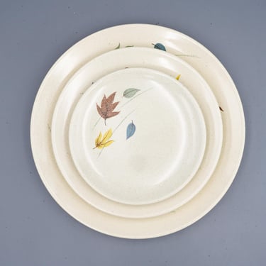 Franciscan Pottery Autumn Dinner, Salad, or Bread Plates | Vintage California Pottery Mid Century Modern Dinnerware Thanksgiving Table 