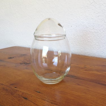 Vintage Libbey Glass Egg Jar Storage Display Candy Crystal Creations 7.5