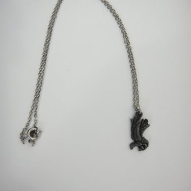 Free as a Bird Vintage Faux Silver Eagle Charm Necklace 