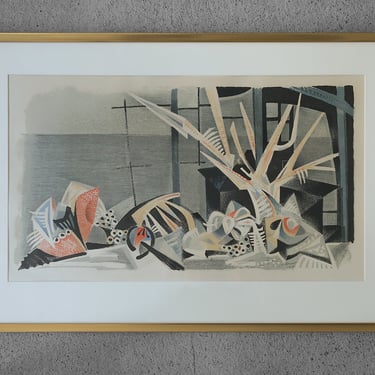 Jürgen Von Konow, Window View, Söndrum, Color Lithograph, 1958, Framed 