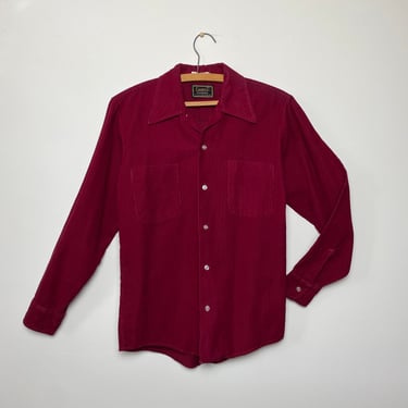Vintage 1950s Corduroy Shirt 50s Cotton Men's shirt Size Small Unisex 