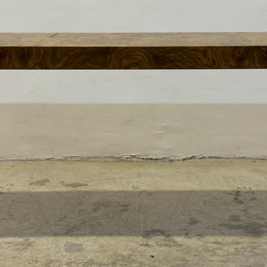 Mid-Century Burlwood and Chrome Console or Entry Way Table by Drexel