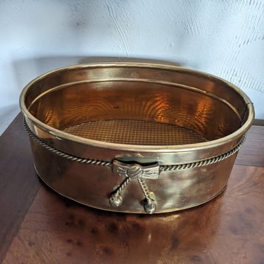 Vintage Brass Planter with Bow Detail 