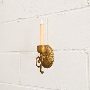 vintage french brass candle wall sconce