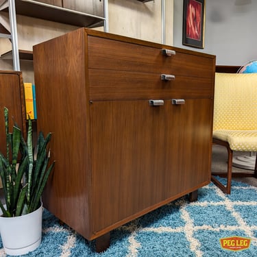 Mid-Century Modern walnut cabinet from the BSC series by George Nelson for Herman Miller