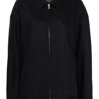 Miu Miu Women Pinstriped Wool Jacket