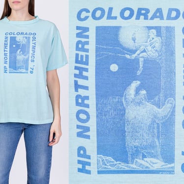 1979 Colorado Olympics Bear T Shirt - Men's Medium, Women's Large | Vintage 70s Marathon Runner Funny Graphic Tee 