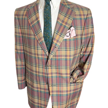 Vintage J PRESS Madras Plaid Cotton Sack Sport Coat ~ 41 Short ~ 3/2 Roll ~ jacket / blazer ~ Preppy / Ivy / Trad ~ 40 