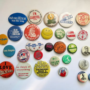 Vintage Pinback Buttons - Novelty Pins - You Choose - Genuine Vintage Pins 70s 80s 90s 