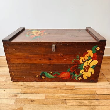 Hand Painted Vintage Trunk