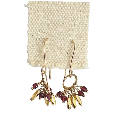 Debbie Fisher | Garnet and gold vermeil beads on gold fill wire Earrings