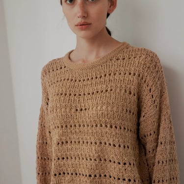 Open Pullover in Tannin- Wol Hide