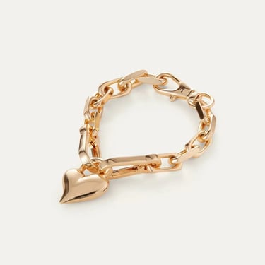 Jenny Bird - Padlock Heart Pendant Bracelet - Gold