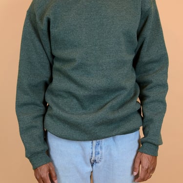 Vintage Green Long Sleeve Unisex Pullover Sweater Sweatshirt | Large 
