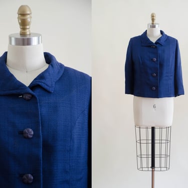 cropped navy blue jacket | 60s vintage navy suit jacket blazer 