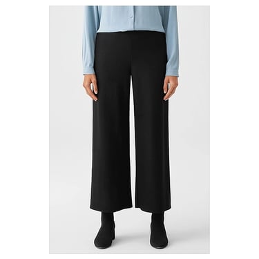 Eileen Fisher Boiled Wool Jersey Wide-Leg Pant (Size: XS)