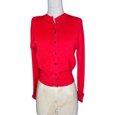 1960s Red Wool Cardigan 