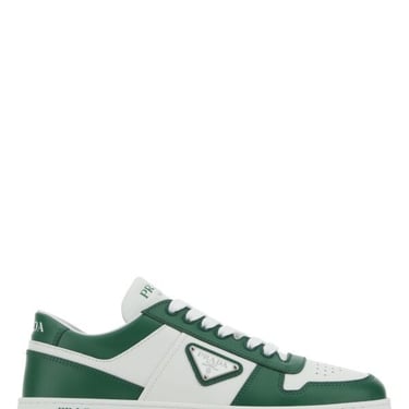 Prada Woman Two-Tone Leather Downtown Sneakers