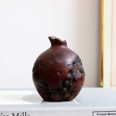 Vintage Hand Turned Burl Weed Pot Bud Vase Black Cherry Inclusions after Mark and Melvin Lindquist 