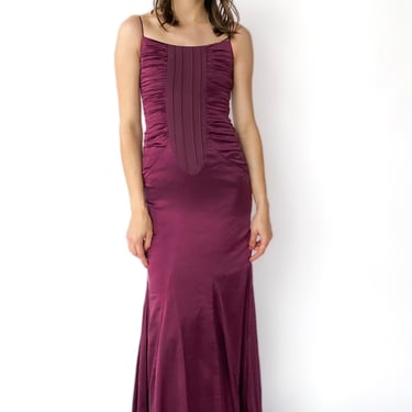 Y2K Nicole Miller Deep Purple Maxi Dress, sz. XS/S