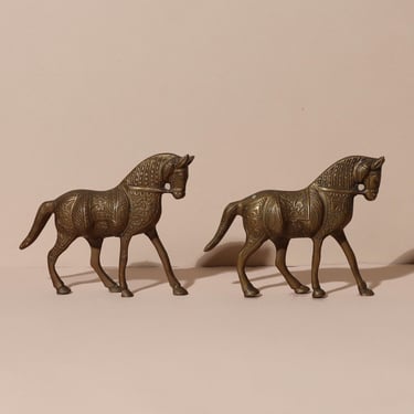 Vintage Brass Horse Statue, Brass Metal Horse Figure, Vintage Brass Animal 