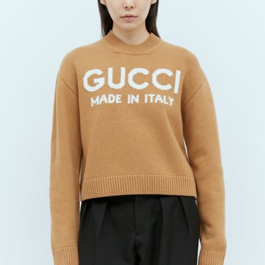 Gucci Women Logo Intarsia Wool Knit Sweater