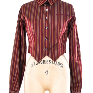 Romeo Gigli Striped Cropped Shirt