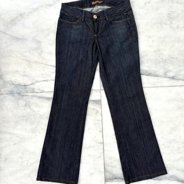 Y2K Vintage Arden B Blue Denim Dark Wash Low Rise Boot Cut Jeans Women’s Size 30 