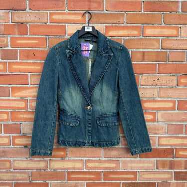 vintage y2k blue denim blazer / s small 